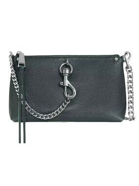 Rebecca Minkoff Megan Leather Crossbody Chain Green Bag NWT